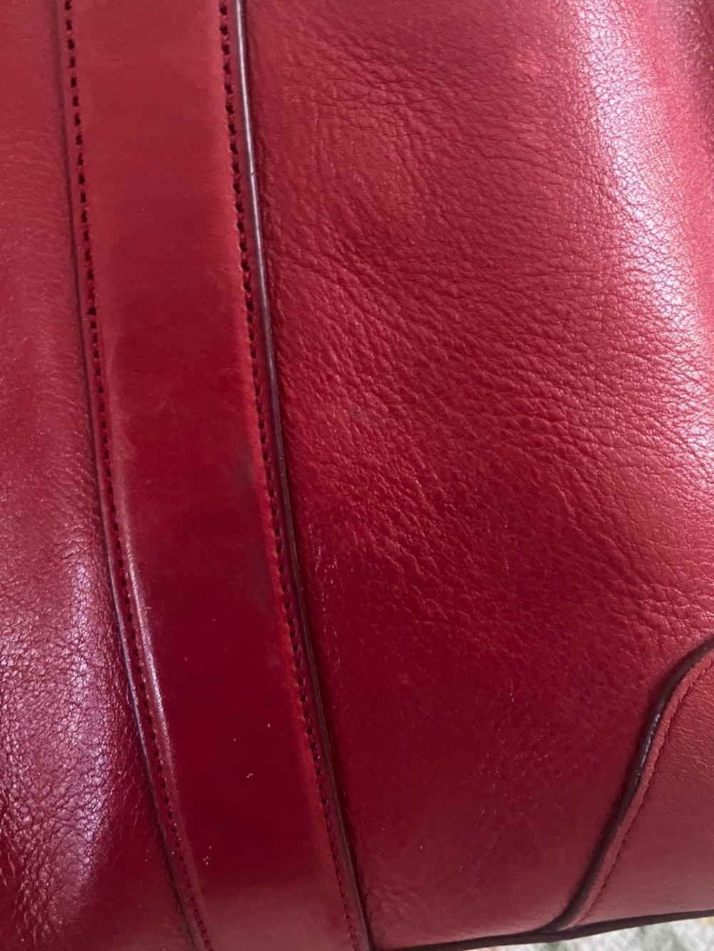 Vintage Red Leather Weekender Coach Bag - Picture 4 of 11